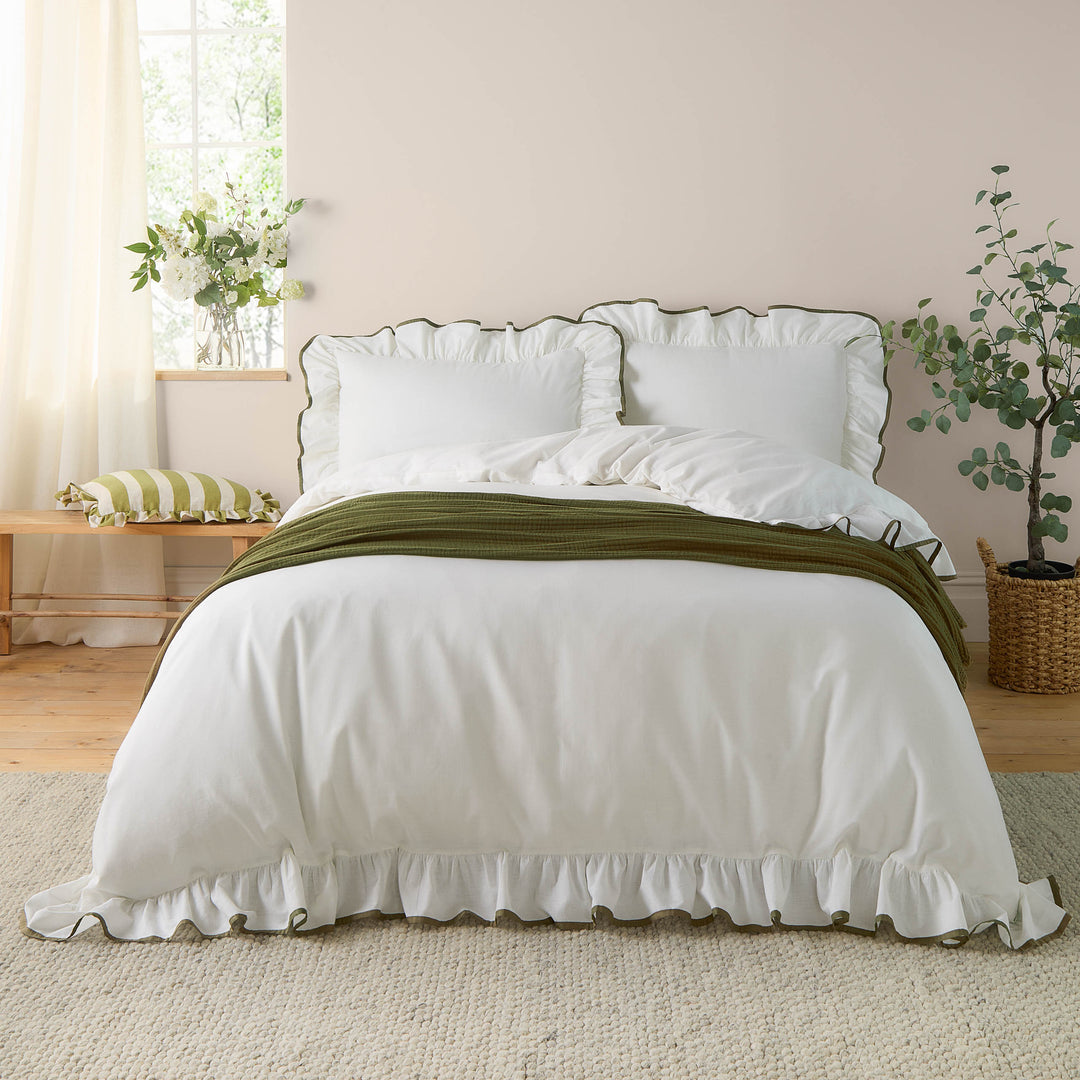 Riva Blousey Cotton Ruffle Duvet Cover Set Super King