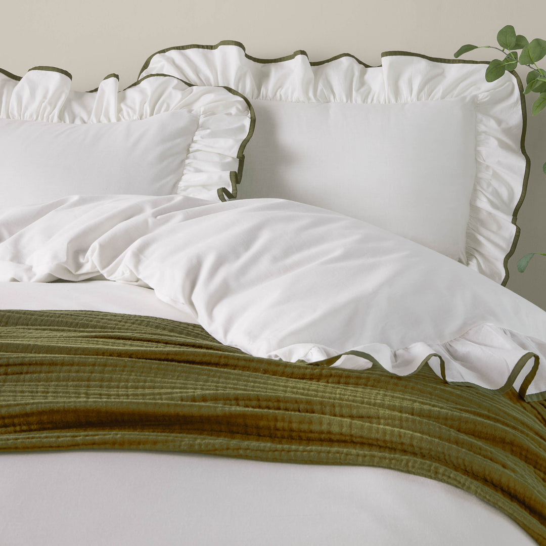 Riva Blousey Cotton Ruffle Duvet Cover Set Super King