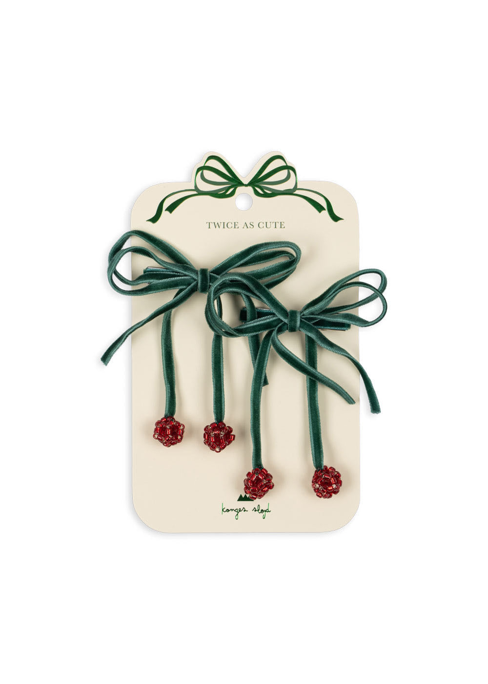 2 Pack Cherry Bow Clip