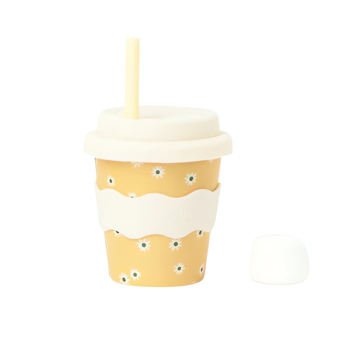 Yellow Daisy Babychino Cup 4oz (Straws Sold Separately)