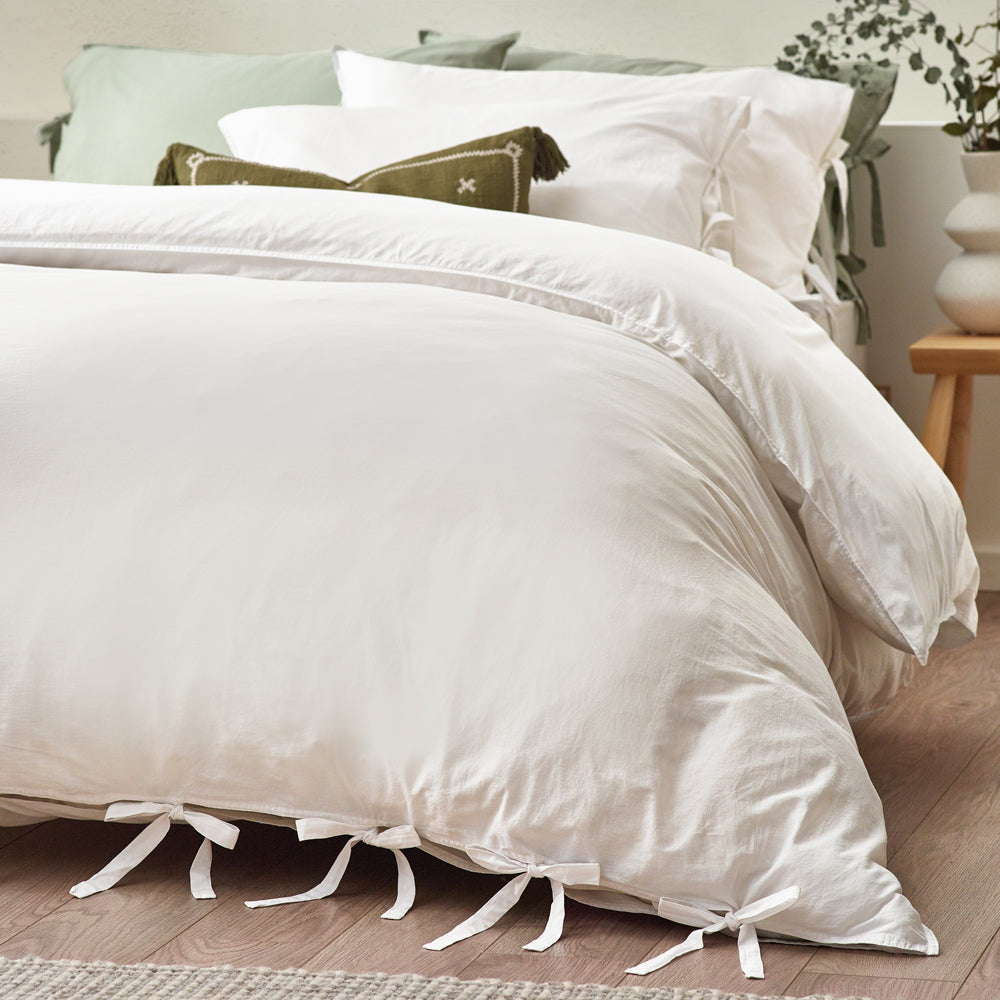 Riva Home Mallow Bow Tie Duvet Cover Set Linen
