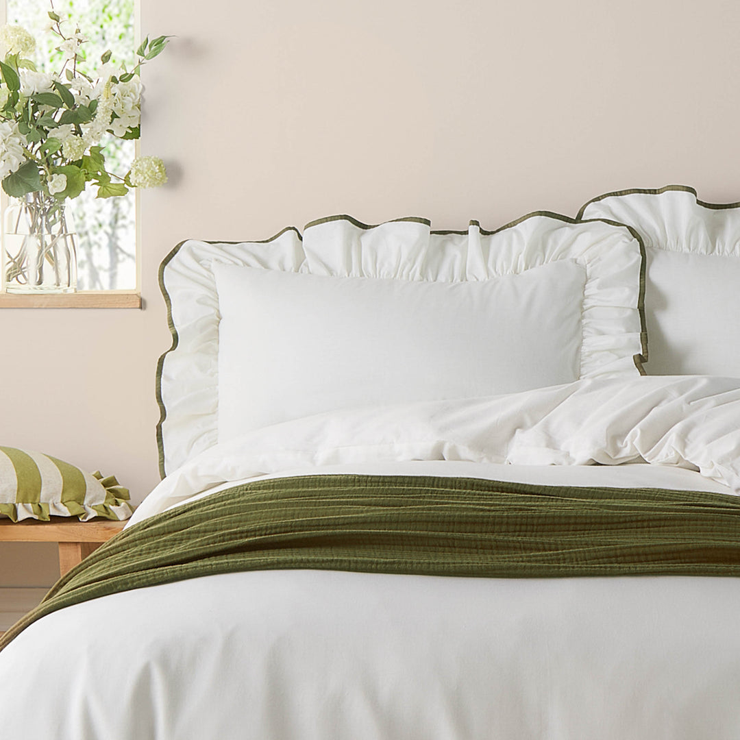 Riva Blousey Ruffled Cotton Pillowcase Pair