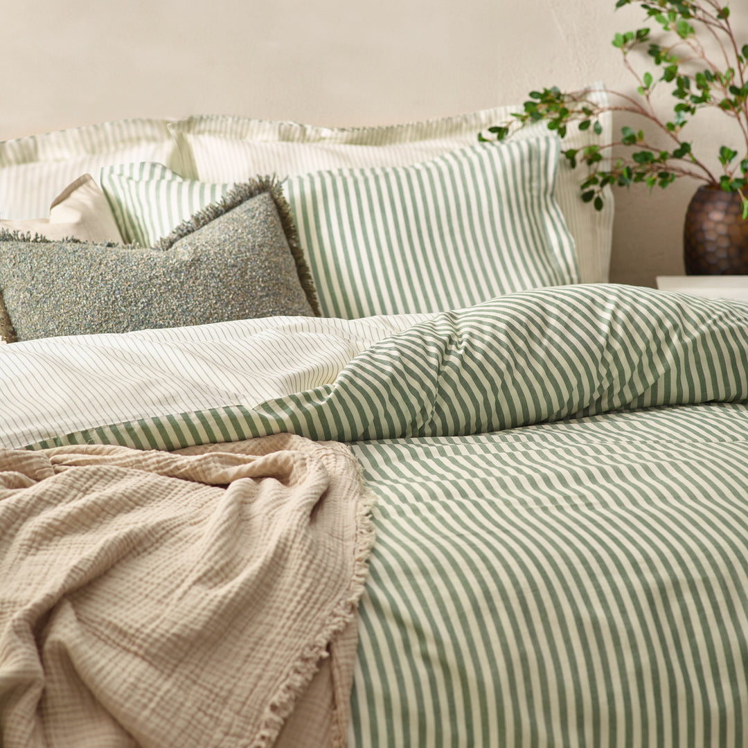 Riva Hebden Mélange Stripe 100% Cotton Duvet Cover Set Super King