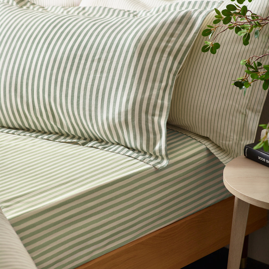 Riva Hebden Mélange Stripe 100% Cotton Duvet Cover Set Super King