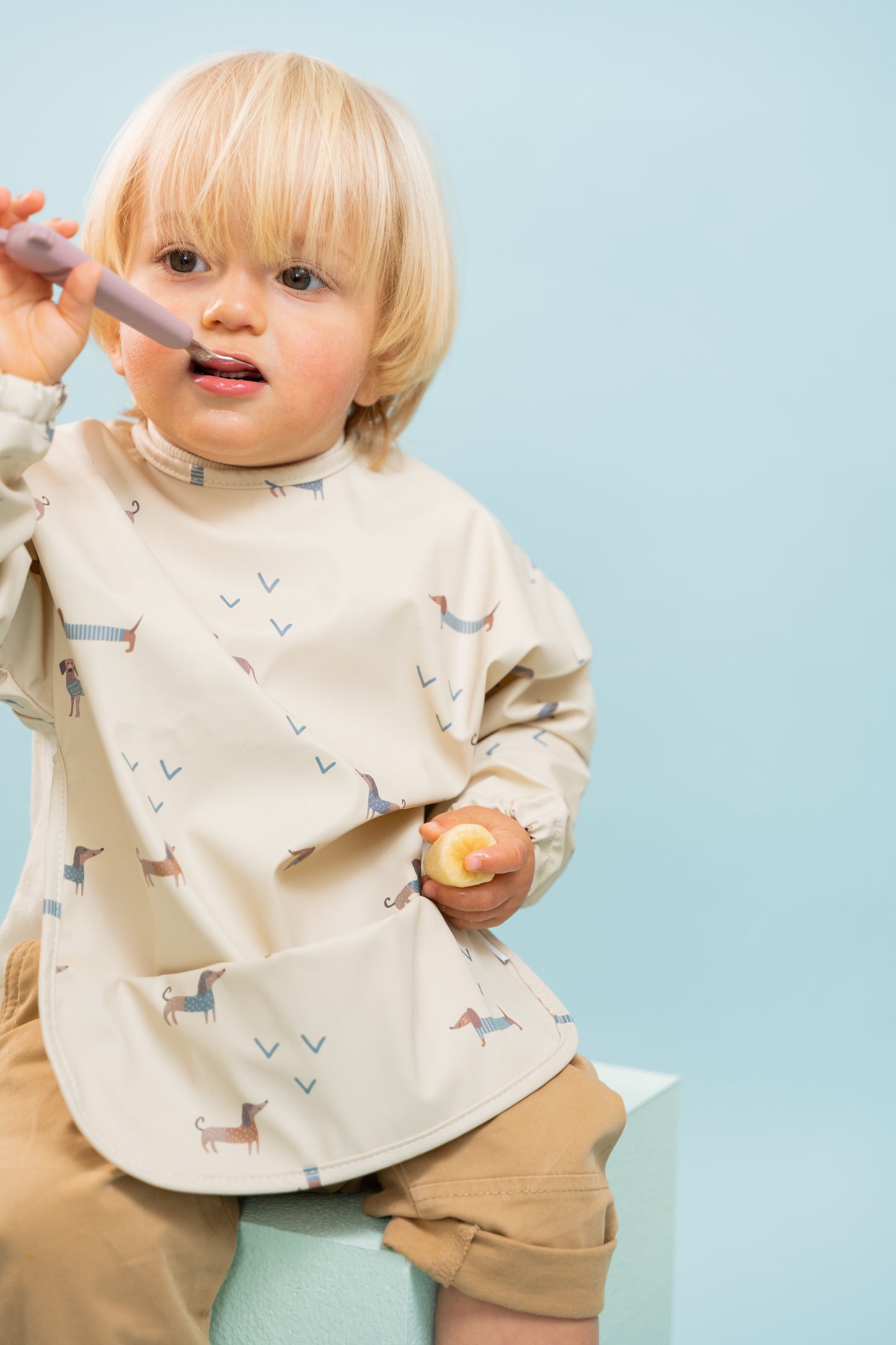 Cotton Cloud Funky Dogs Long Sleeve Bib