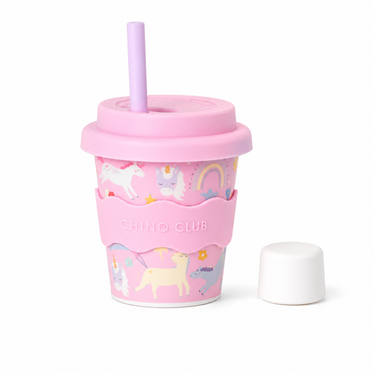 Pink Unicorn Babychino Cup 4oz (Straws Sold Separately)