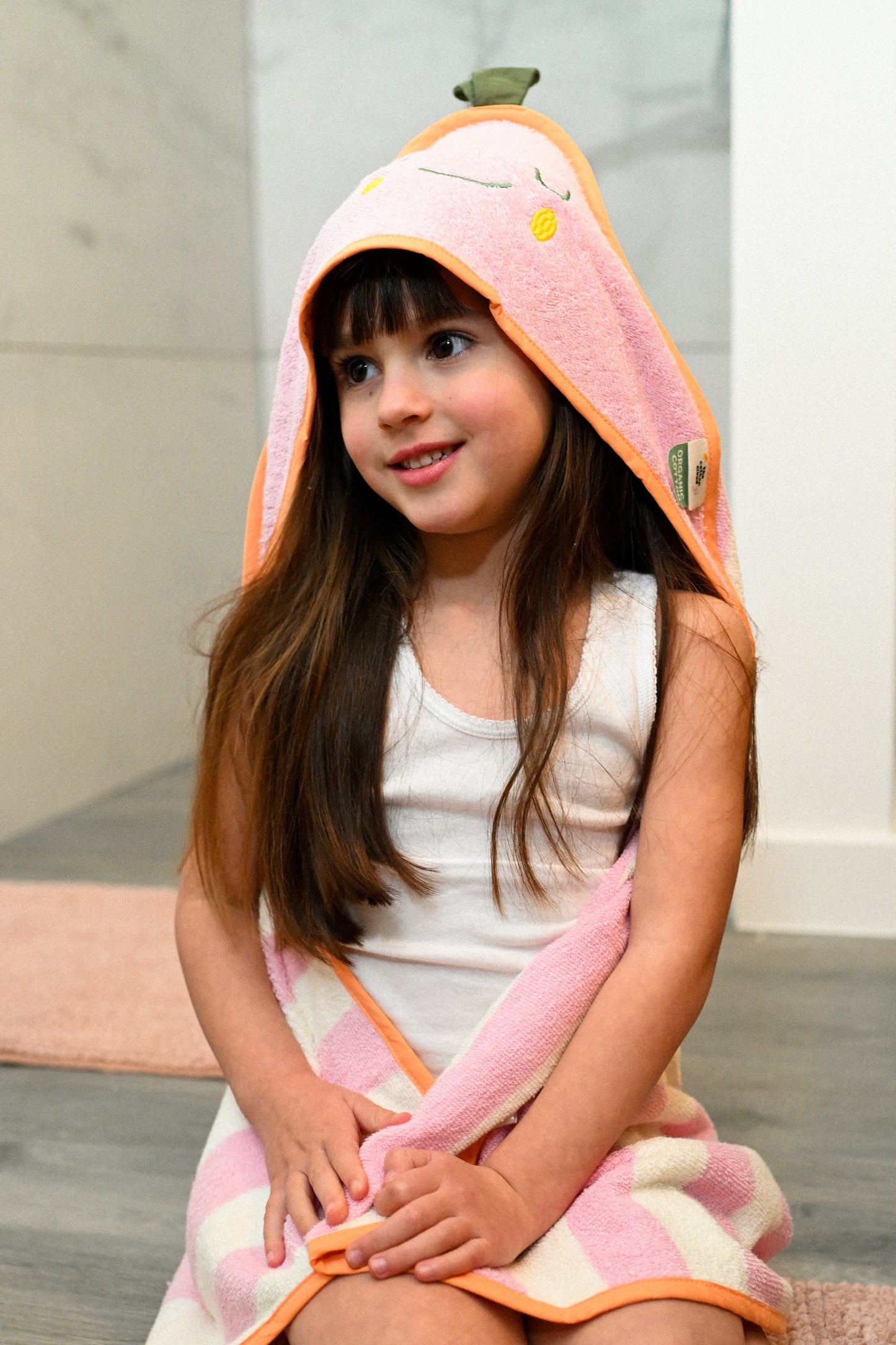 The Cotton Cloud Hooded Towel Mandy Mandarine