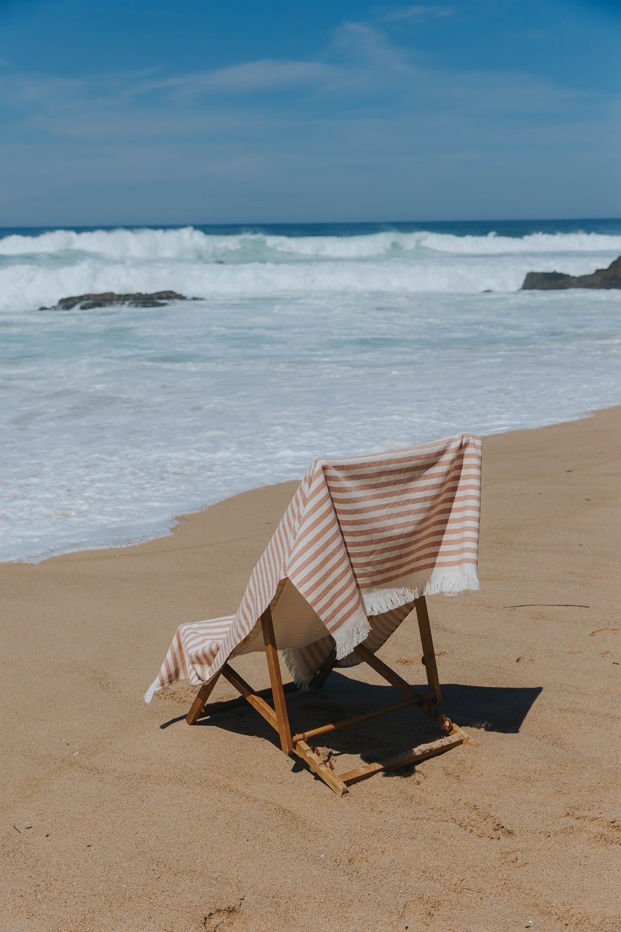 Torres Novas Beige Barra beach towel