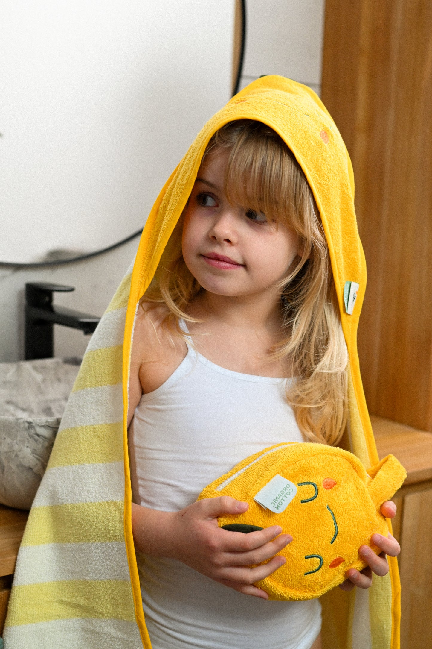 The Cotton Cloud Hooded Towel Mandy Mandarine