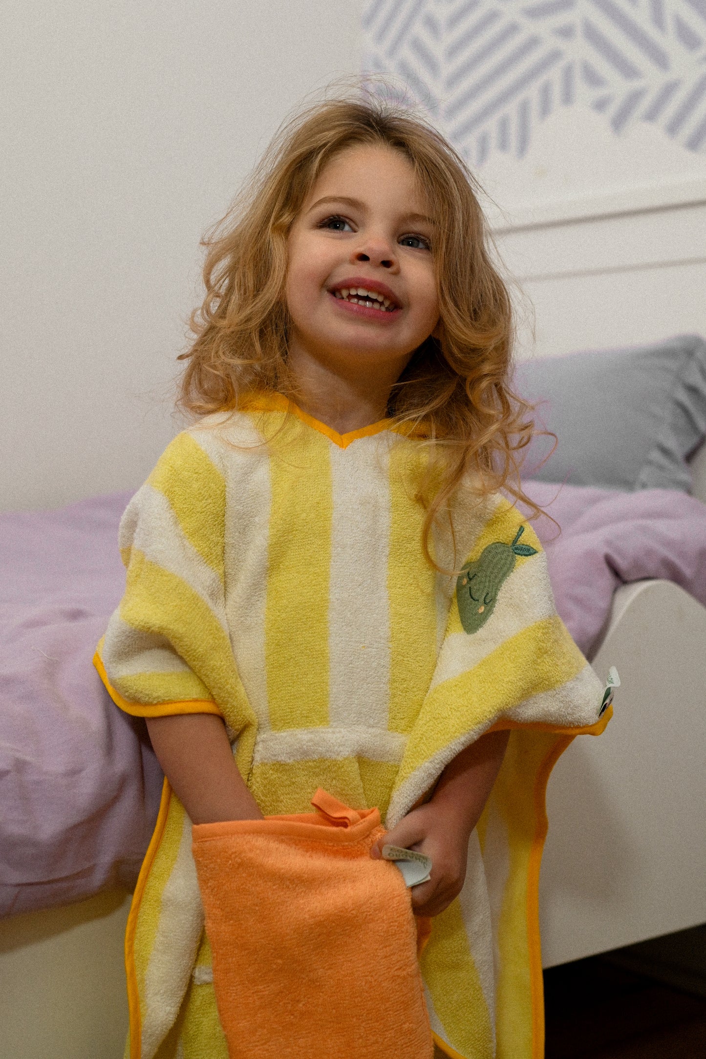 Cotton Cloud Hooded Poncho Pedro Pear