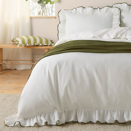 Riva Blousey Cotton Ruffle Duvet Cover Set Super King