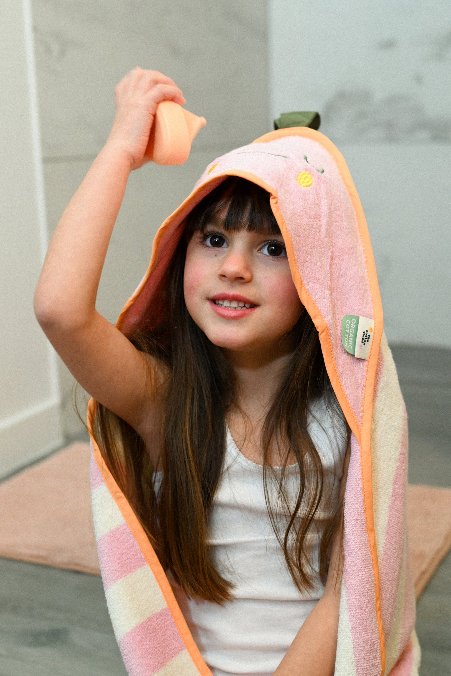 The Cotton Cloud Hooded Towel Mandy Mandarine