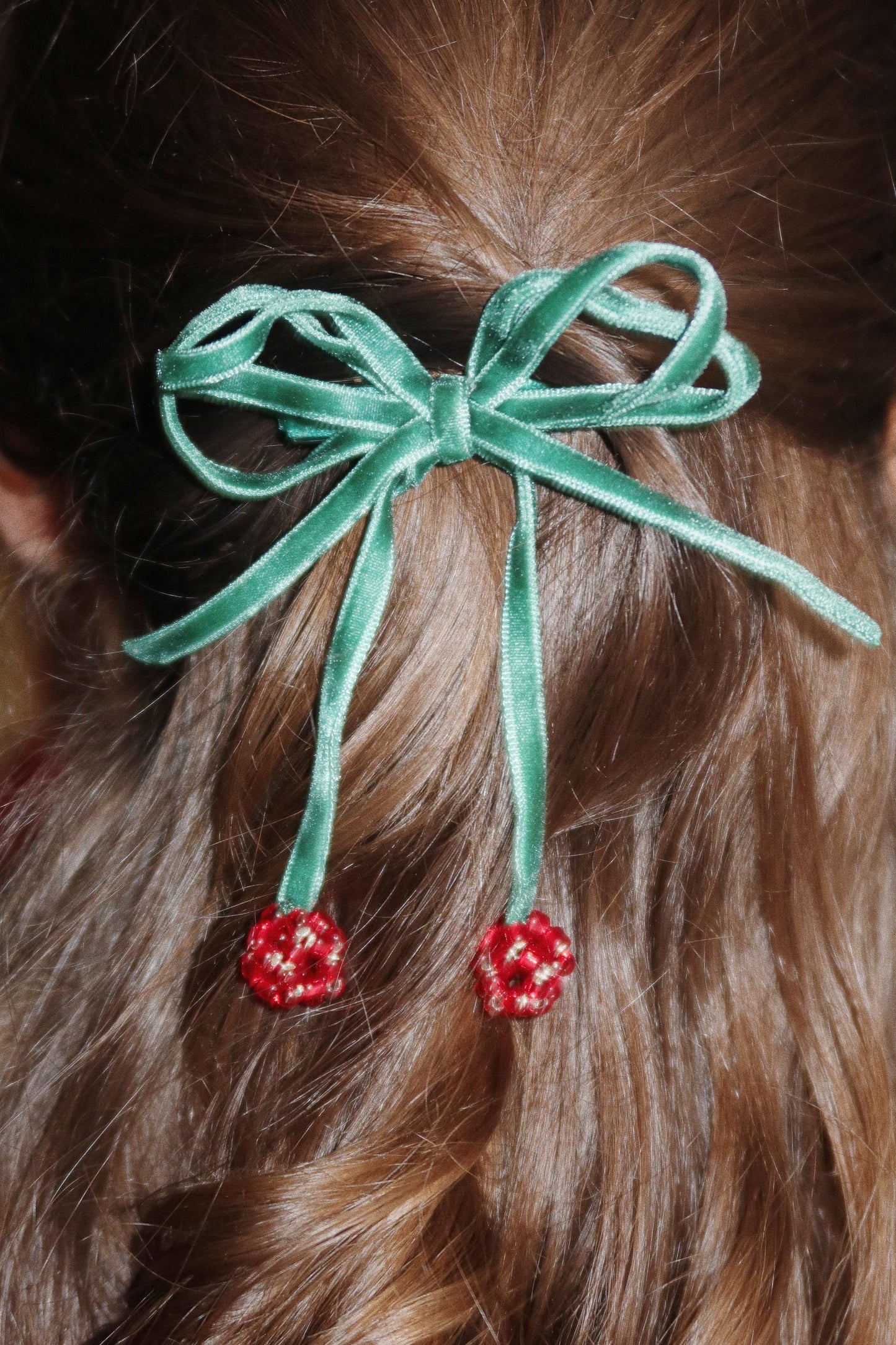 2 Pack Cherry Bow Clip
