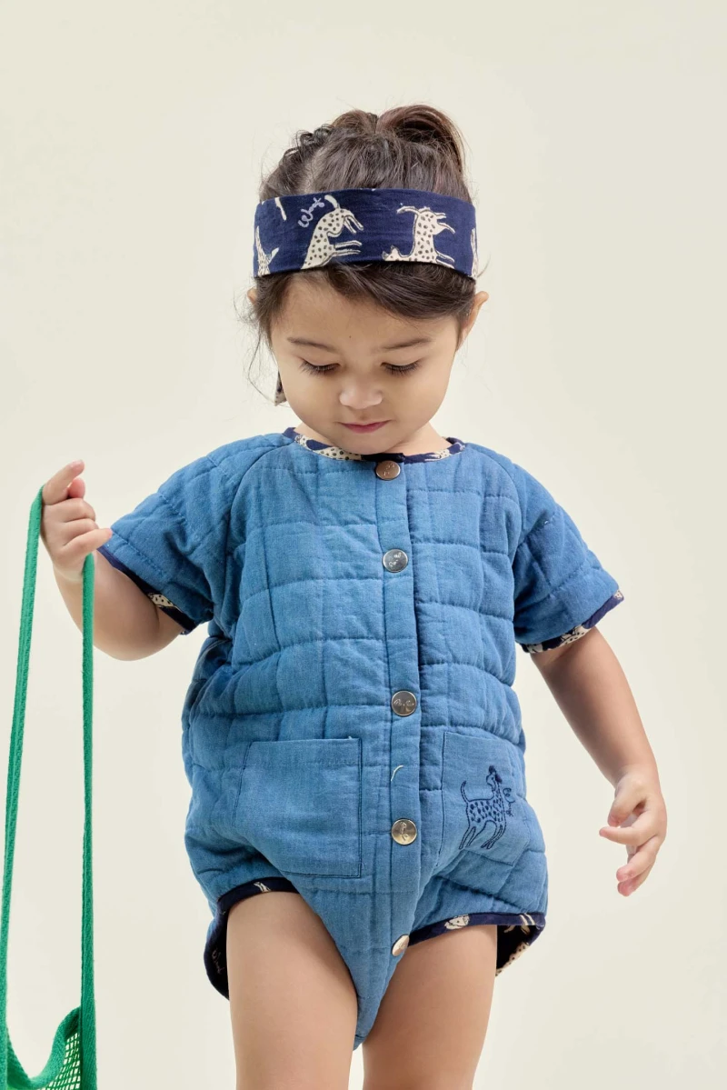 Apaches Dadi romper chambray
