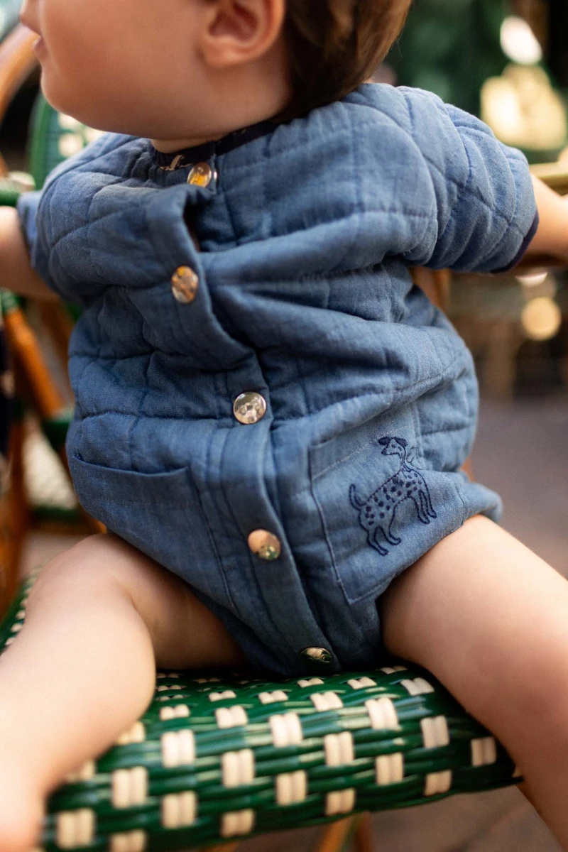 Apaches Dadi romper chambray