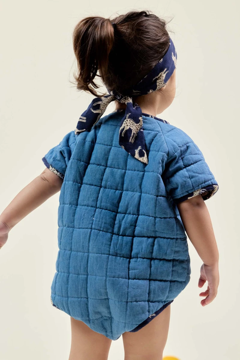Apaches Dadi romper chambray