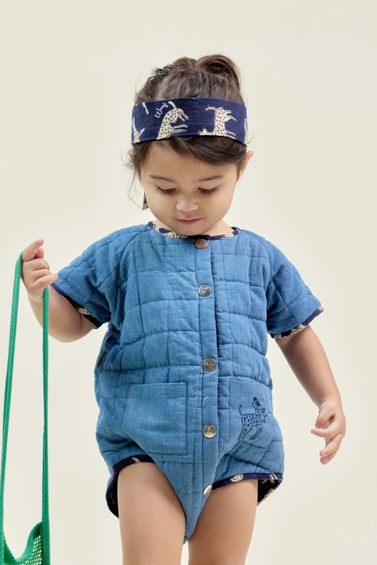 Apaches Dadi romper chambray
