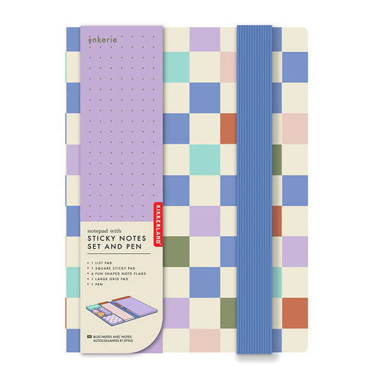 Kikkerland Inkerie Notepad with sticky notes set