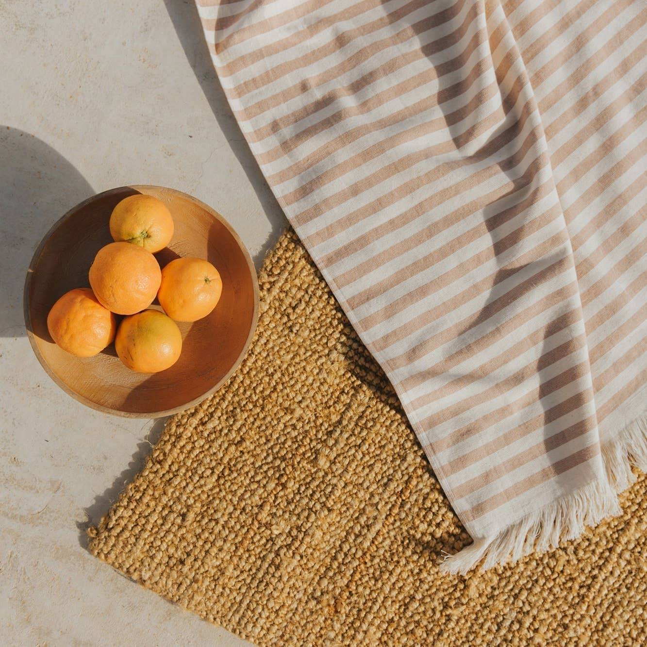 Torres Novas Beige Barra beach towel