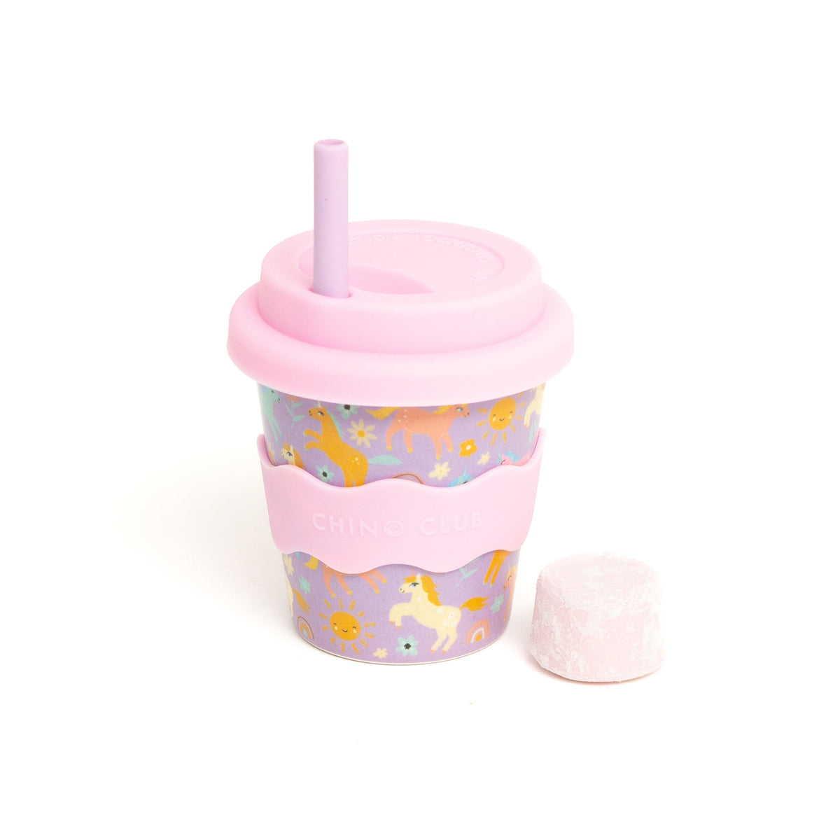 Purple Unicorn Babychino Cup 4oz (Straws Sold Separately)