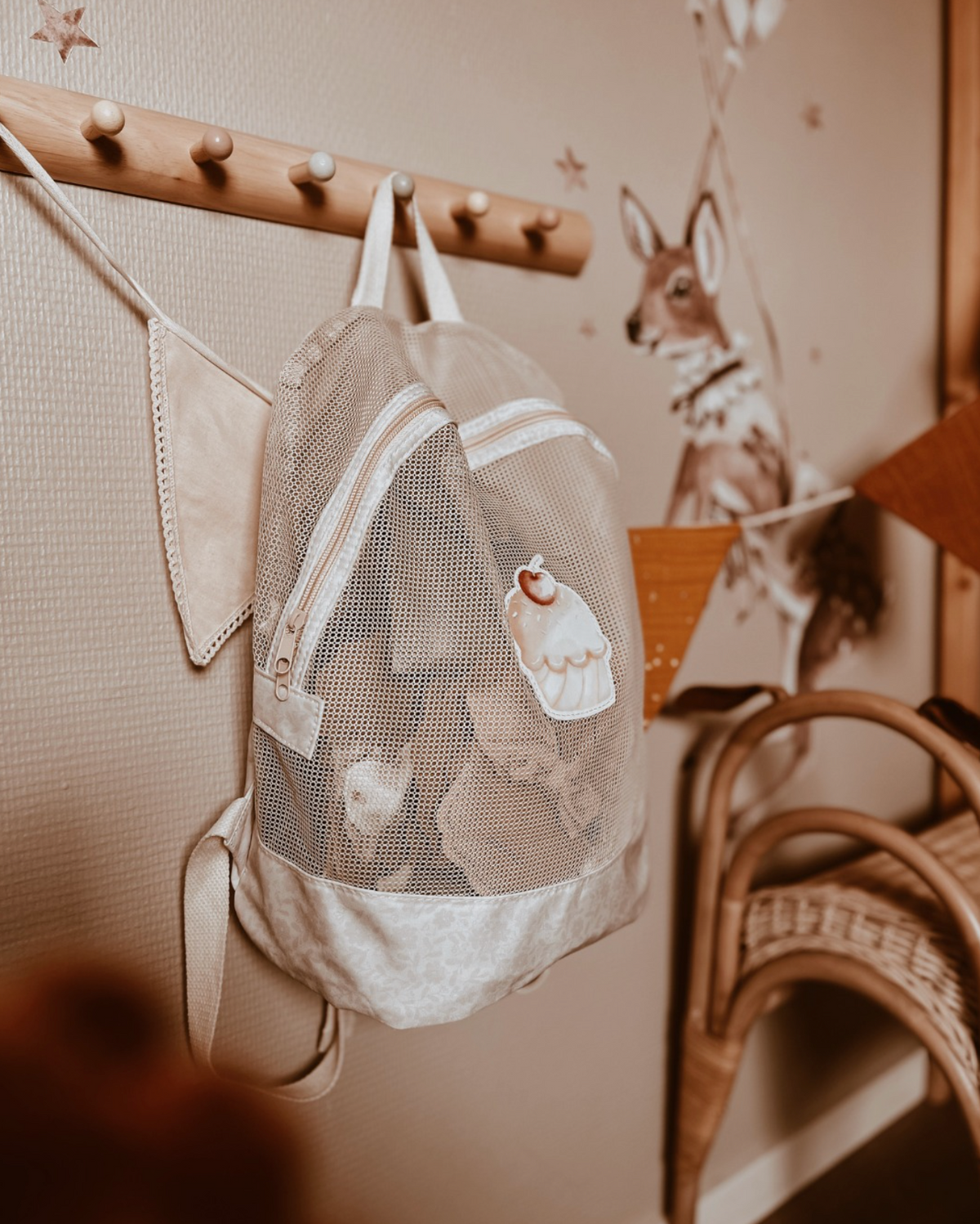Beach Net Backpack - Bouquet Silhouette