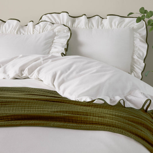 Riva Blousey Ruffled Cotton Pillowcase Pair