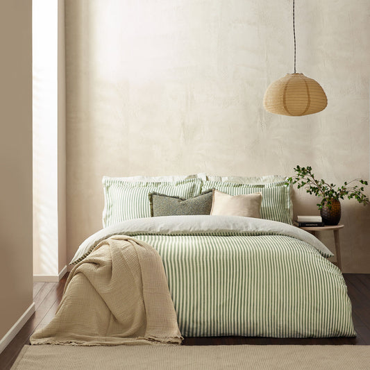 Riva Hebden Mélange Stripe 100% Cotton Duvet Cover Set Super King