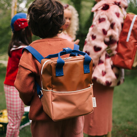 Sticky Lemon Backpack small • colourblocking • treehouse brown + morning sky