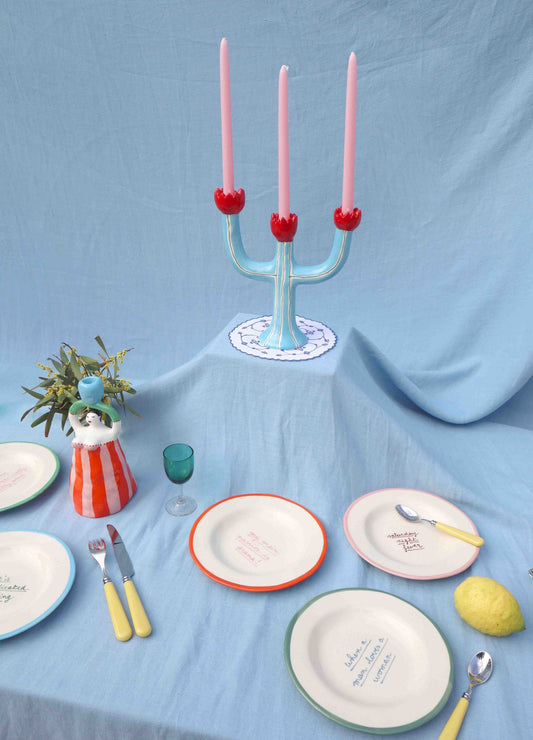 Laetitia Rouget Turquoise Tulip Candleholder