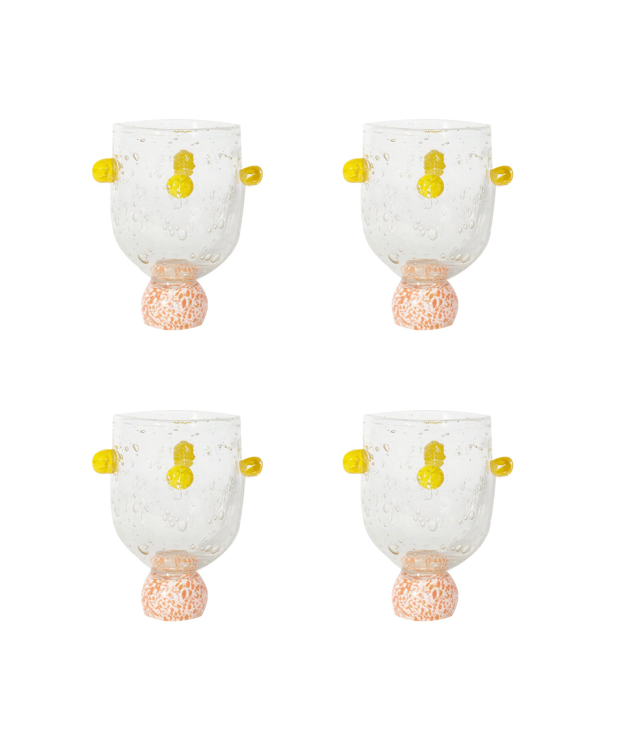 Laetitia Rouget set of dotty pink glass