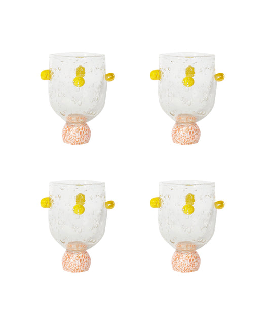 Laetitia Rouget set of dotty pink glass